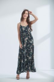 Strappy Floral Print Maxi Dress